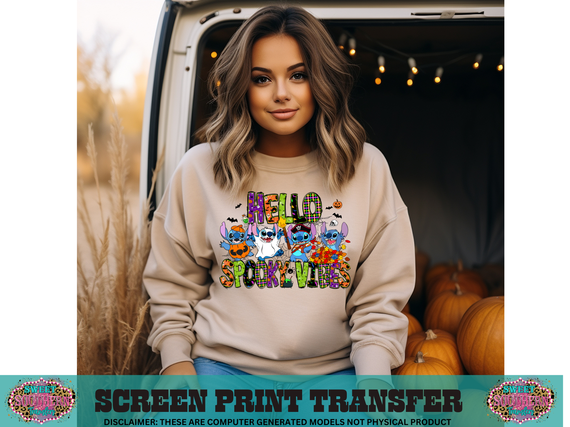 FULL COLOR SCREEN PRINT  -  HELLO SPOOKY VIBES