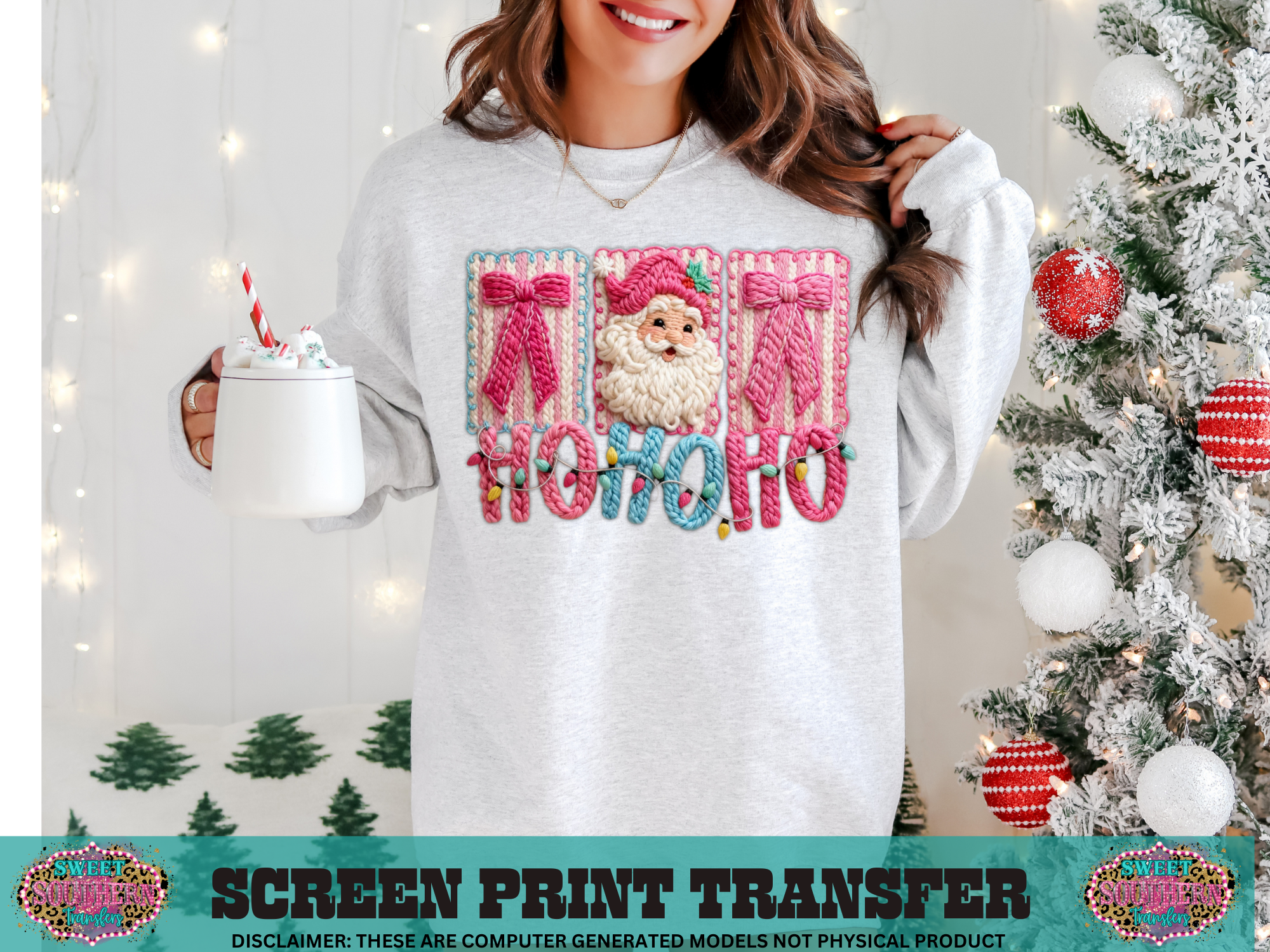 FULL COLOR SCREEN PRINT  - HO HO HO SANTA YARN SPECIAL