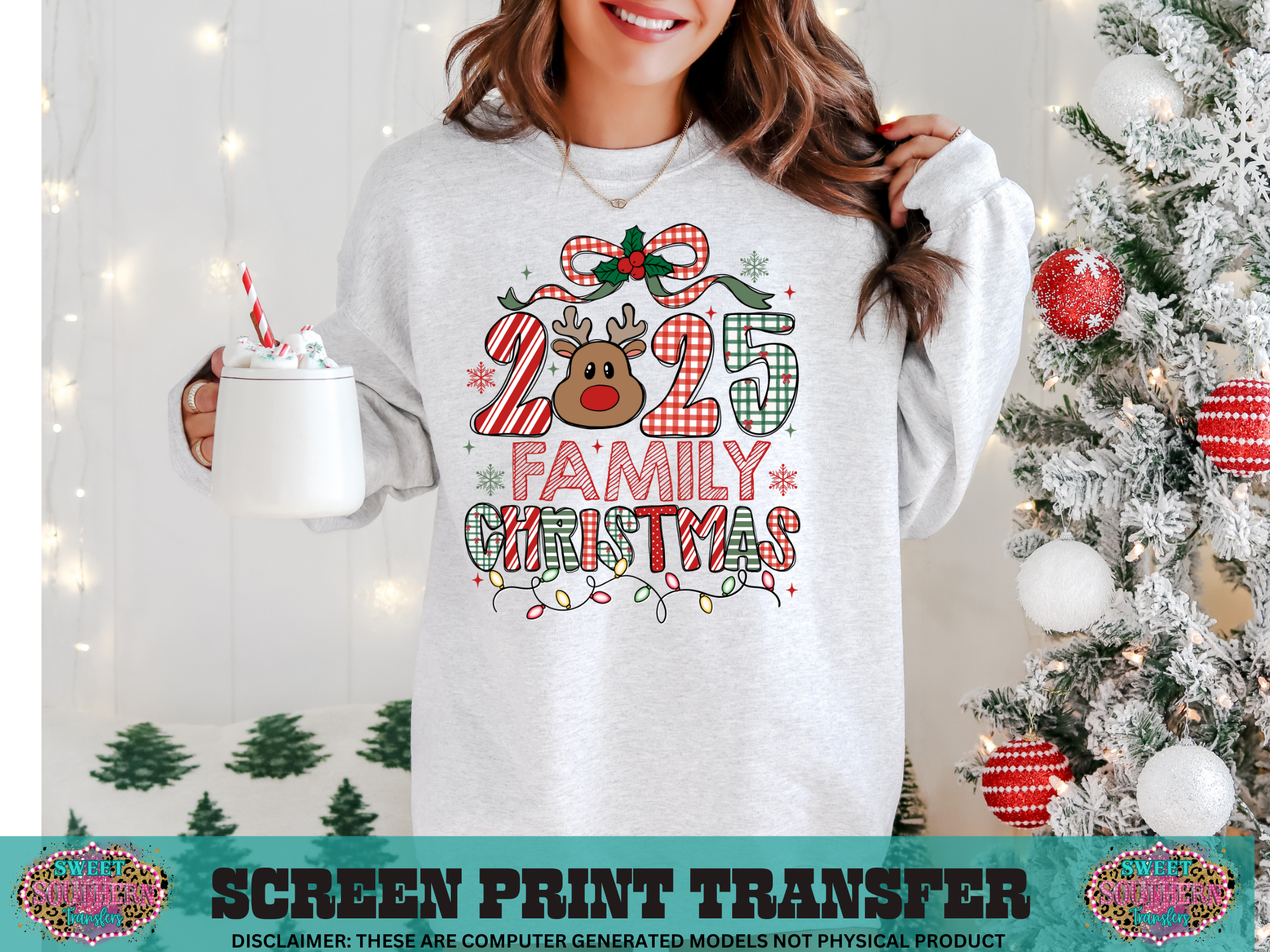 FULL COLOR SCREEN PRINT  - 2025 FAMILY CHRISTMAS DEER