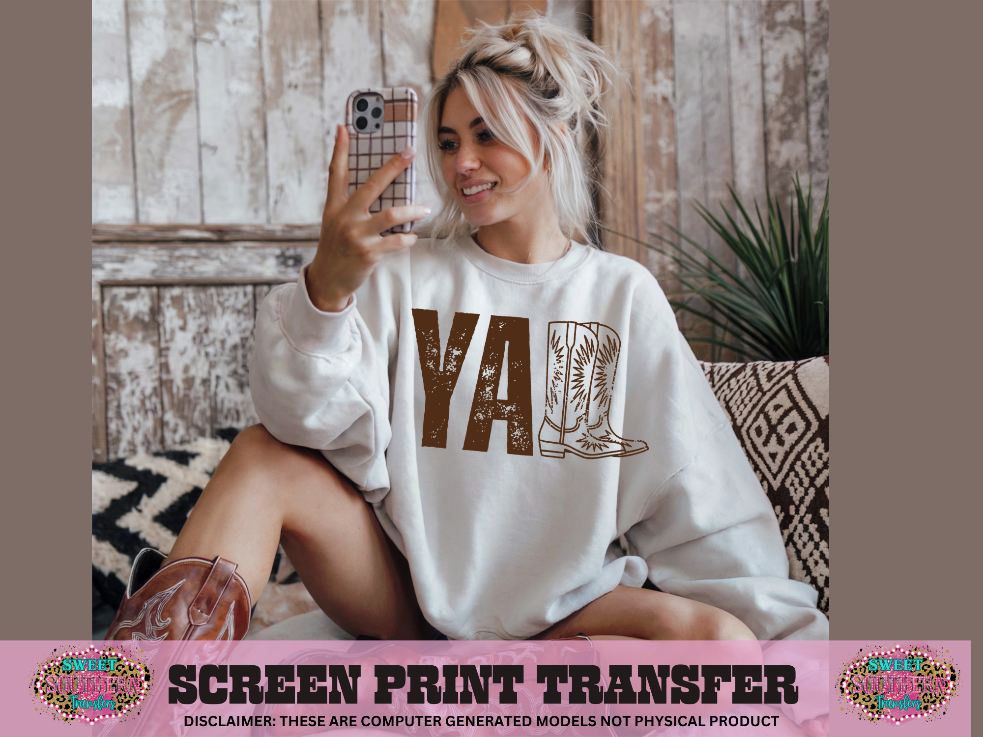 SINGLE COLOR SCREEN PRINT TRANSFER   - YALL