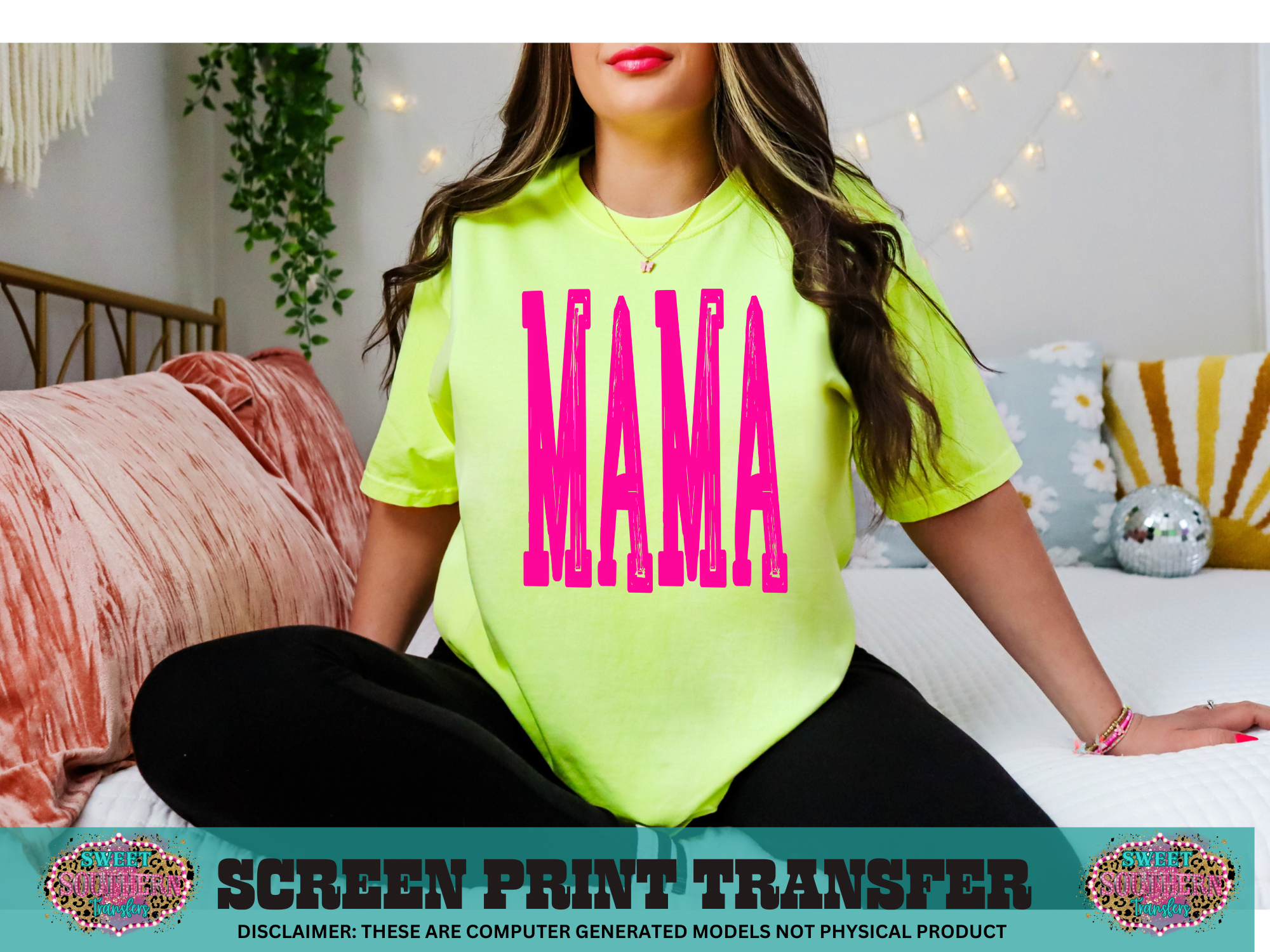 SINGLE COLOR SCREEN PRINT - MAMA NEON PINK