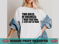 SINGLE COLOR SCREEN PRINT - TWO RULES