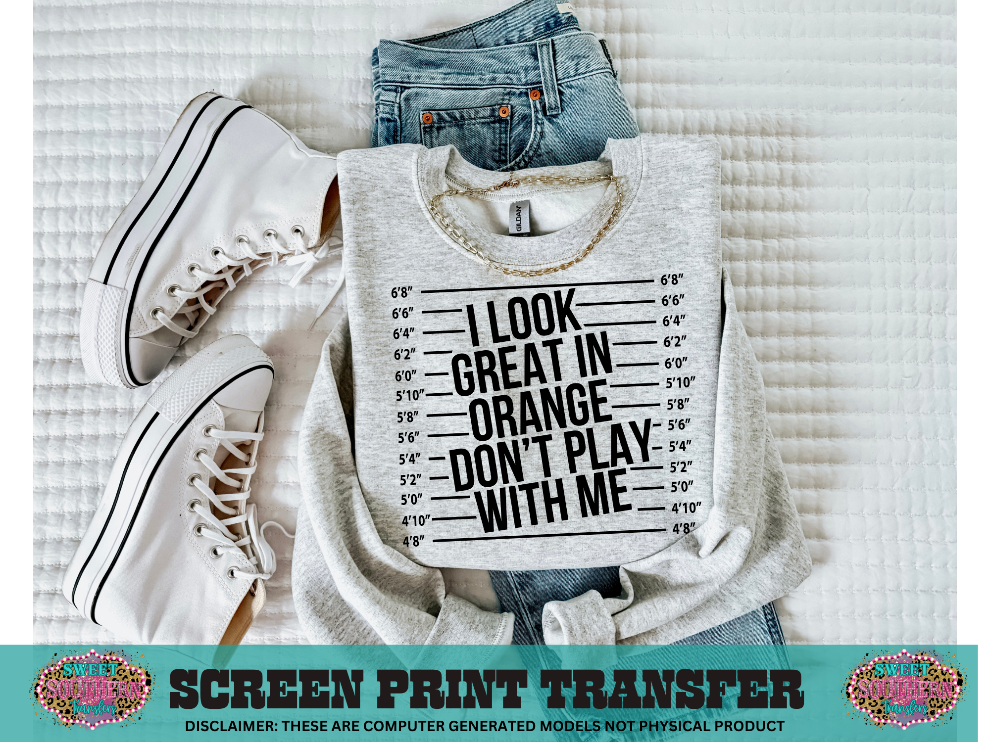 SINGLE COLOR SCREEN PRINT - I LOOK GREAT IN ORANGE
