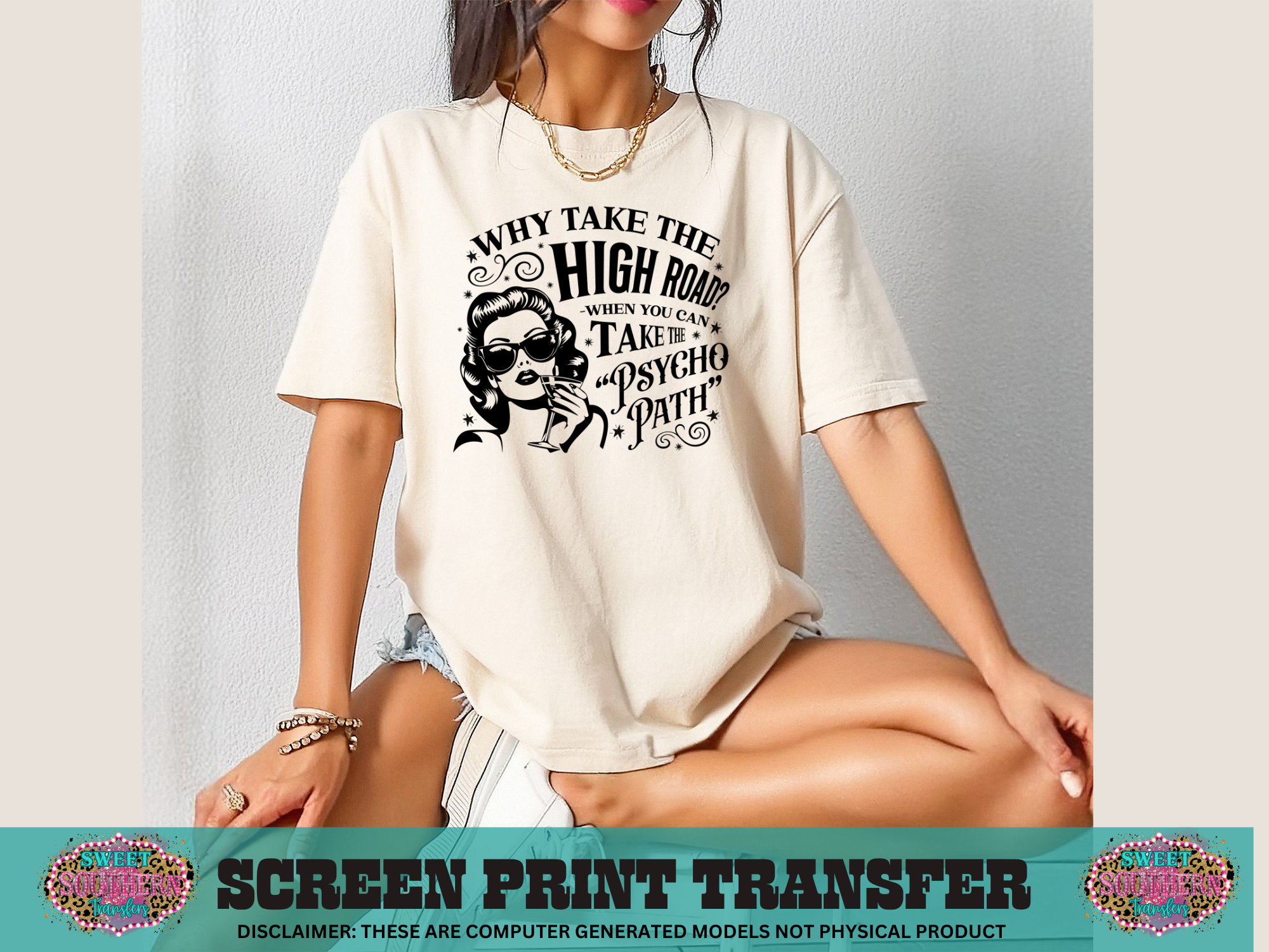 SINGLE COLOR SCREEN PRINT - WHY TAKE THE HIGHROAD