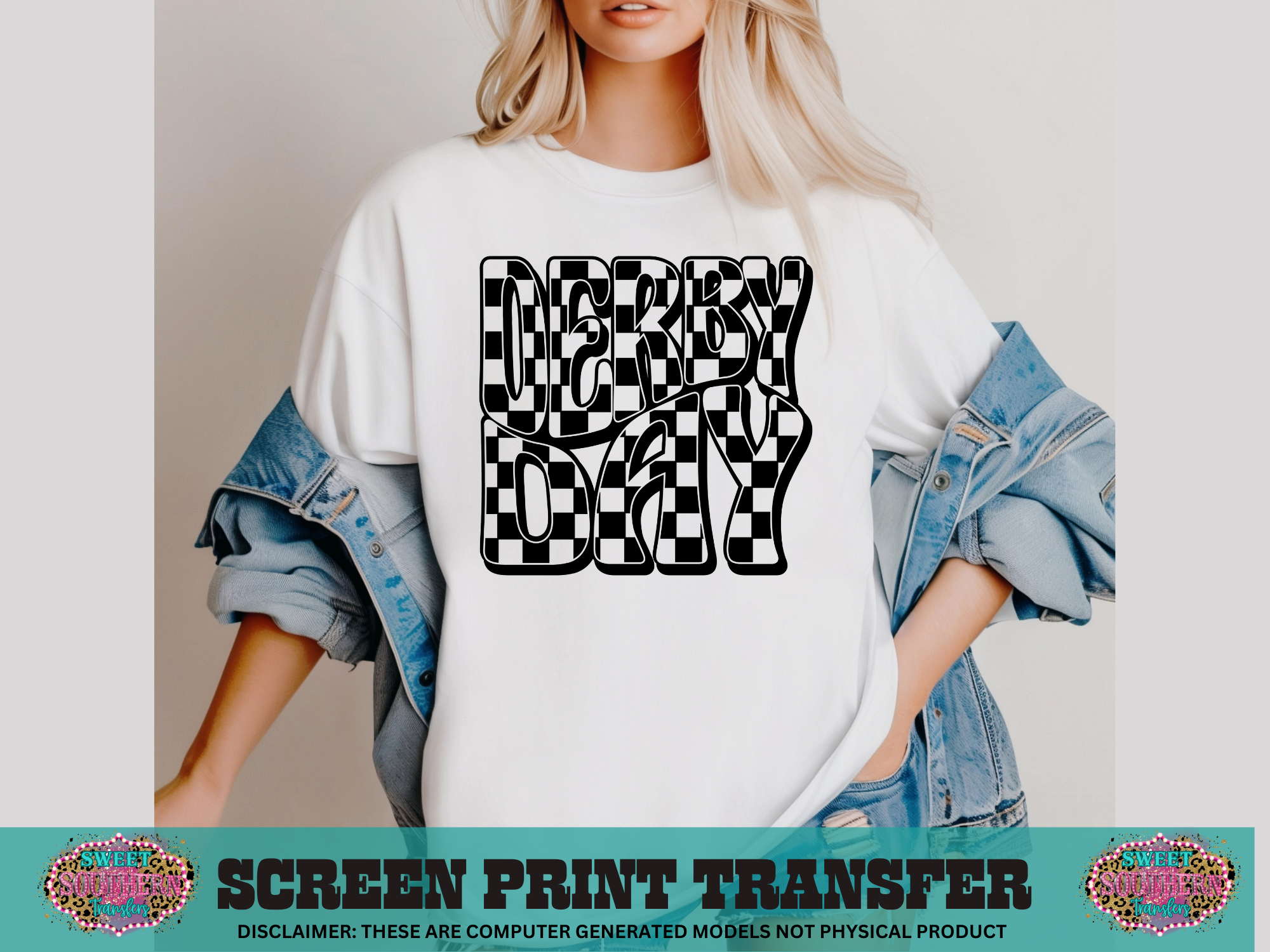 SINGLE COLOR SCREEN PRINT - DERBY DAY CHECKERED