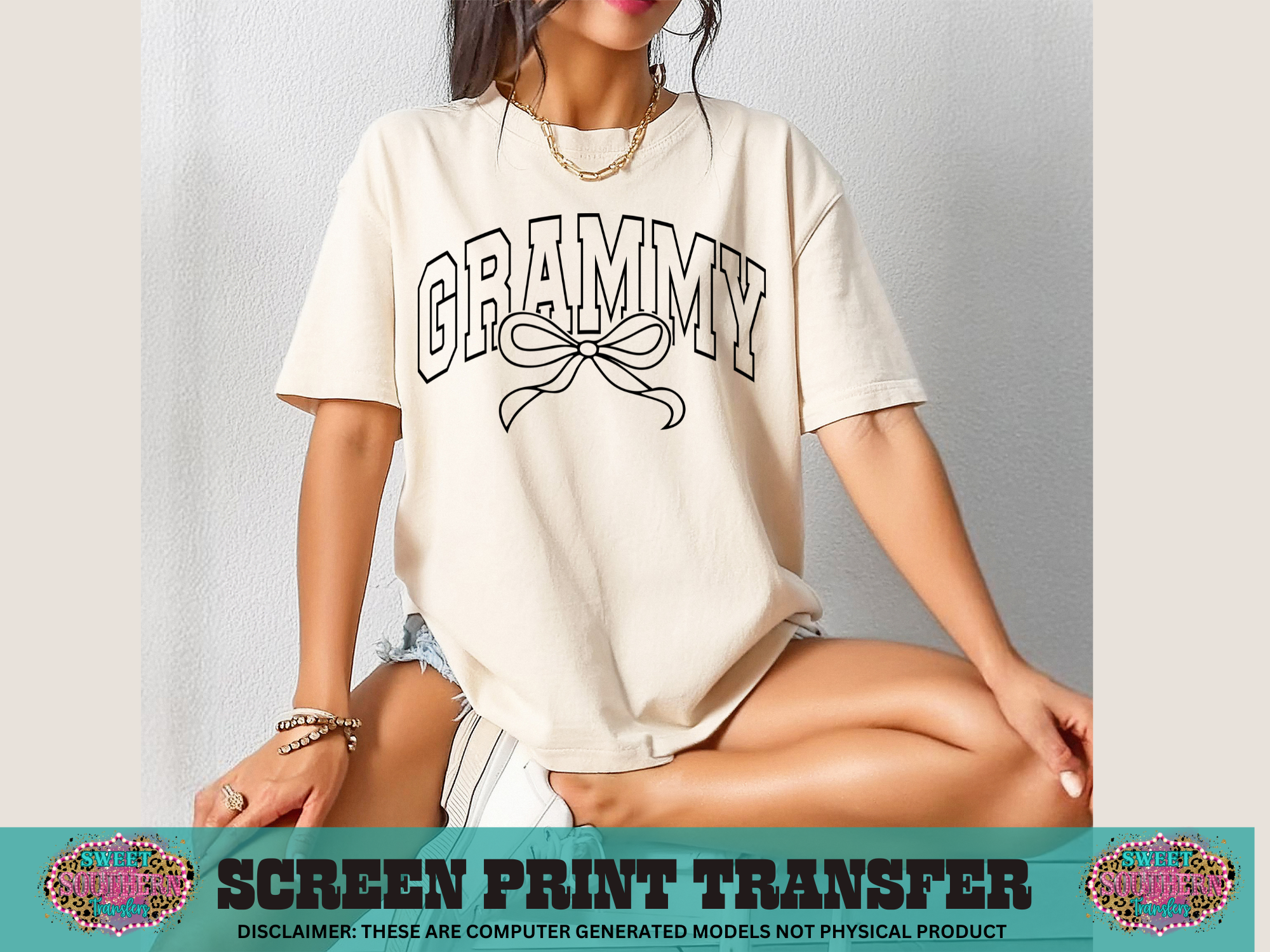 SINGLE COLOR SCREEN PRINT - GRAMMY BOW