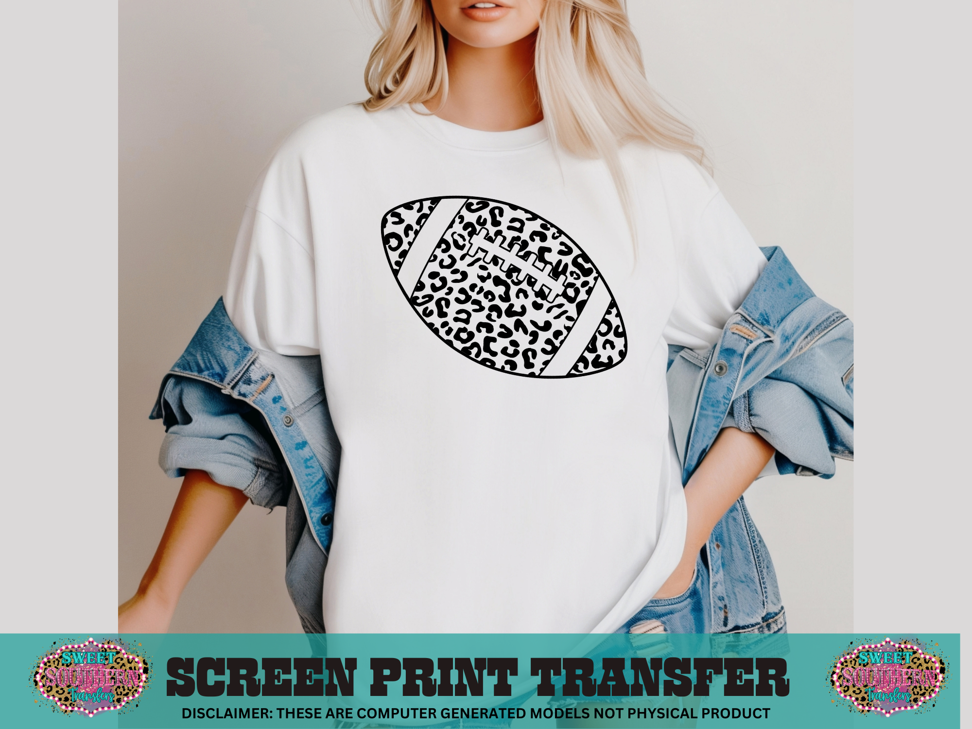 SINGLE COLOR SCREEN PRINT - CHEETAH FOOTBALL