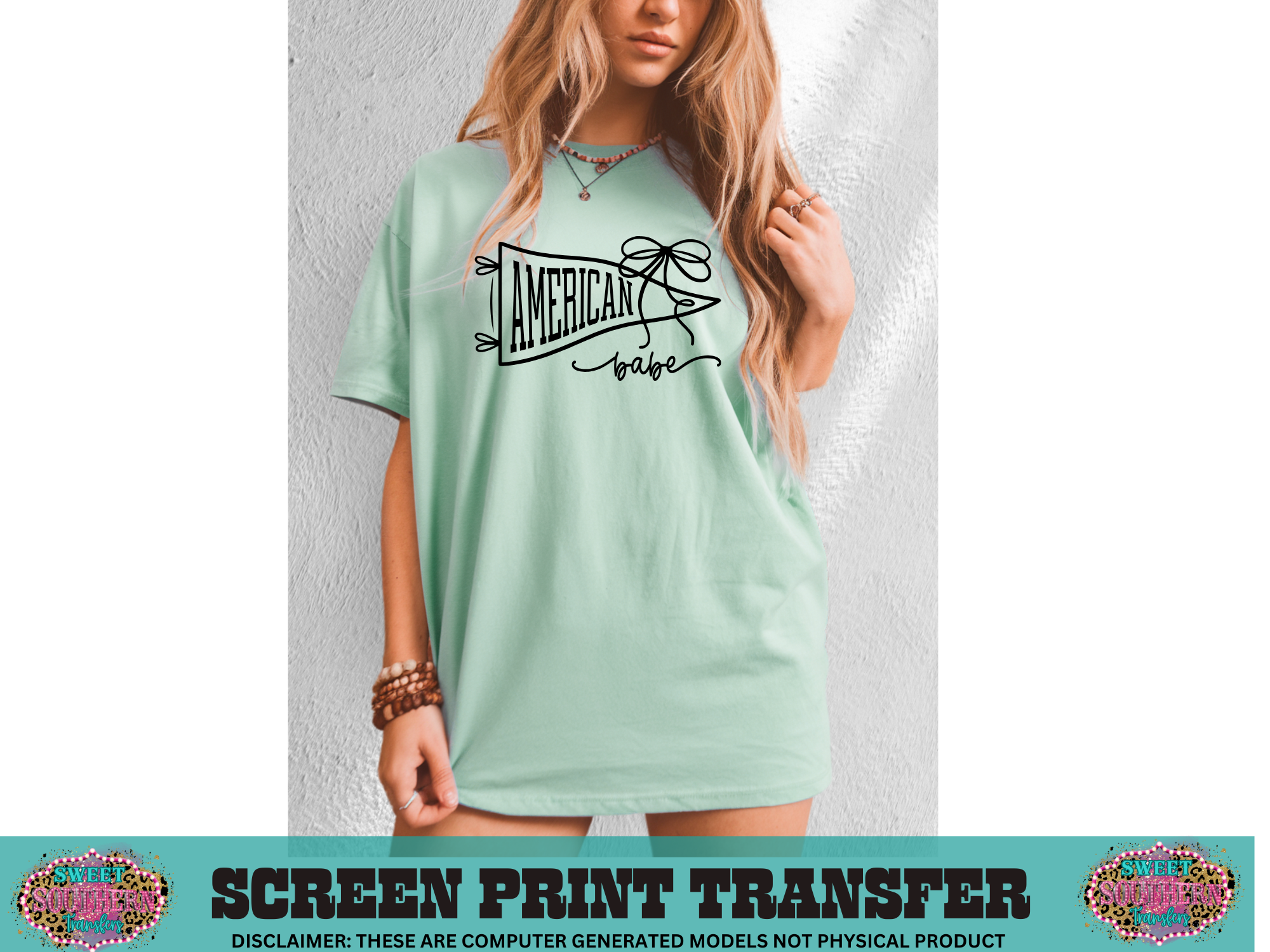 SINGLE COLOR SCREEN PRINT - AMERICAN BABE