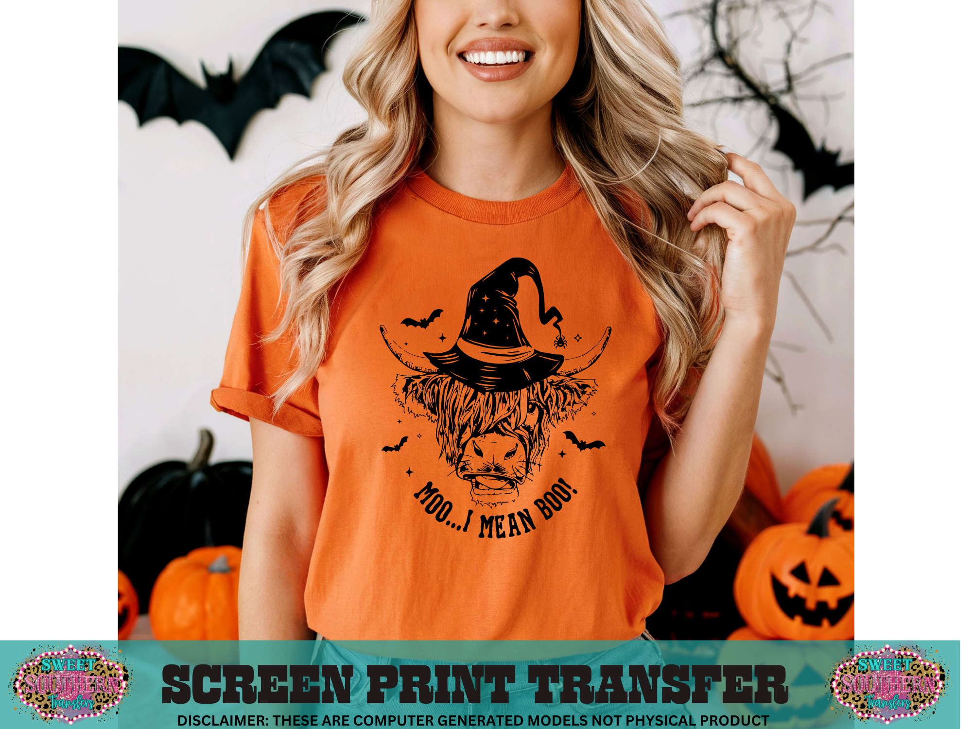 SINGLE COLOR SCREEN PRINT - MOO I MEAN BOO COW