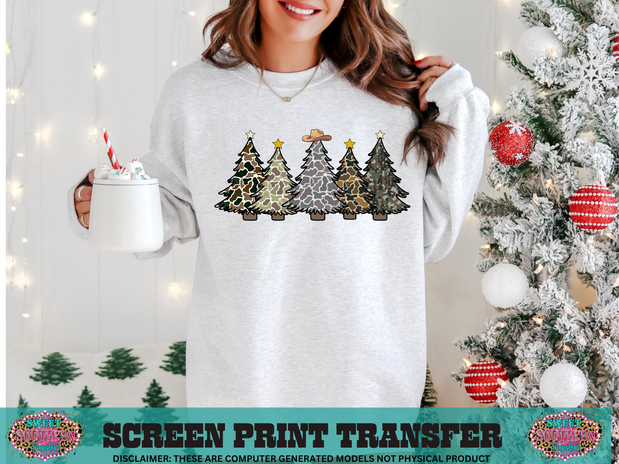 FULL COLOR SCREEN PRINT  - CAMO TREES