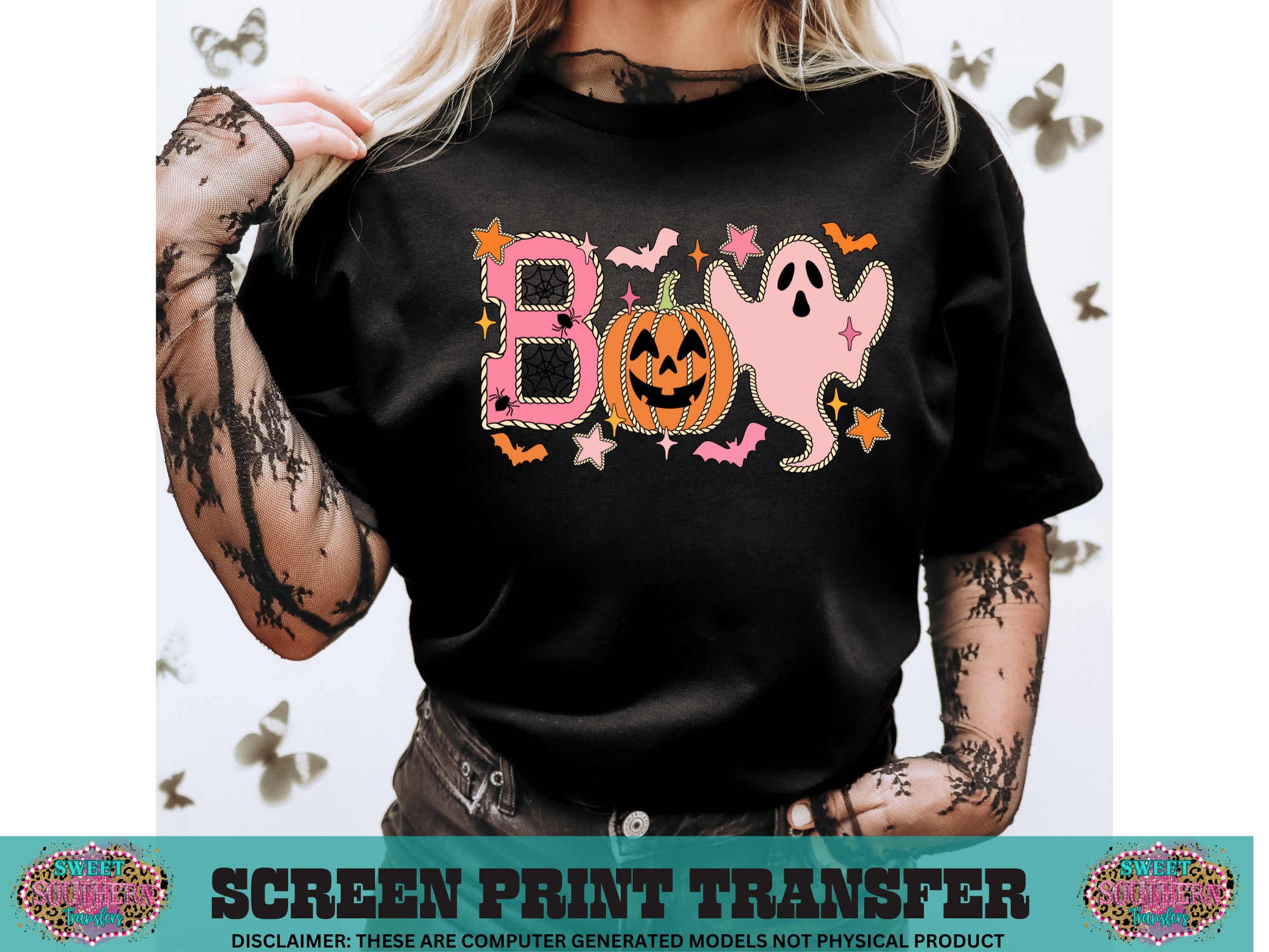 FULL COLOR SCREEN PRINT  - BOO WESTERN