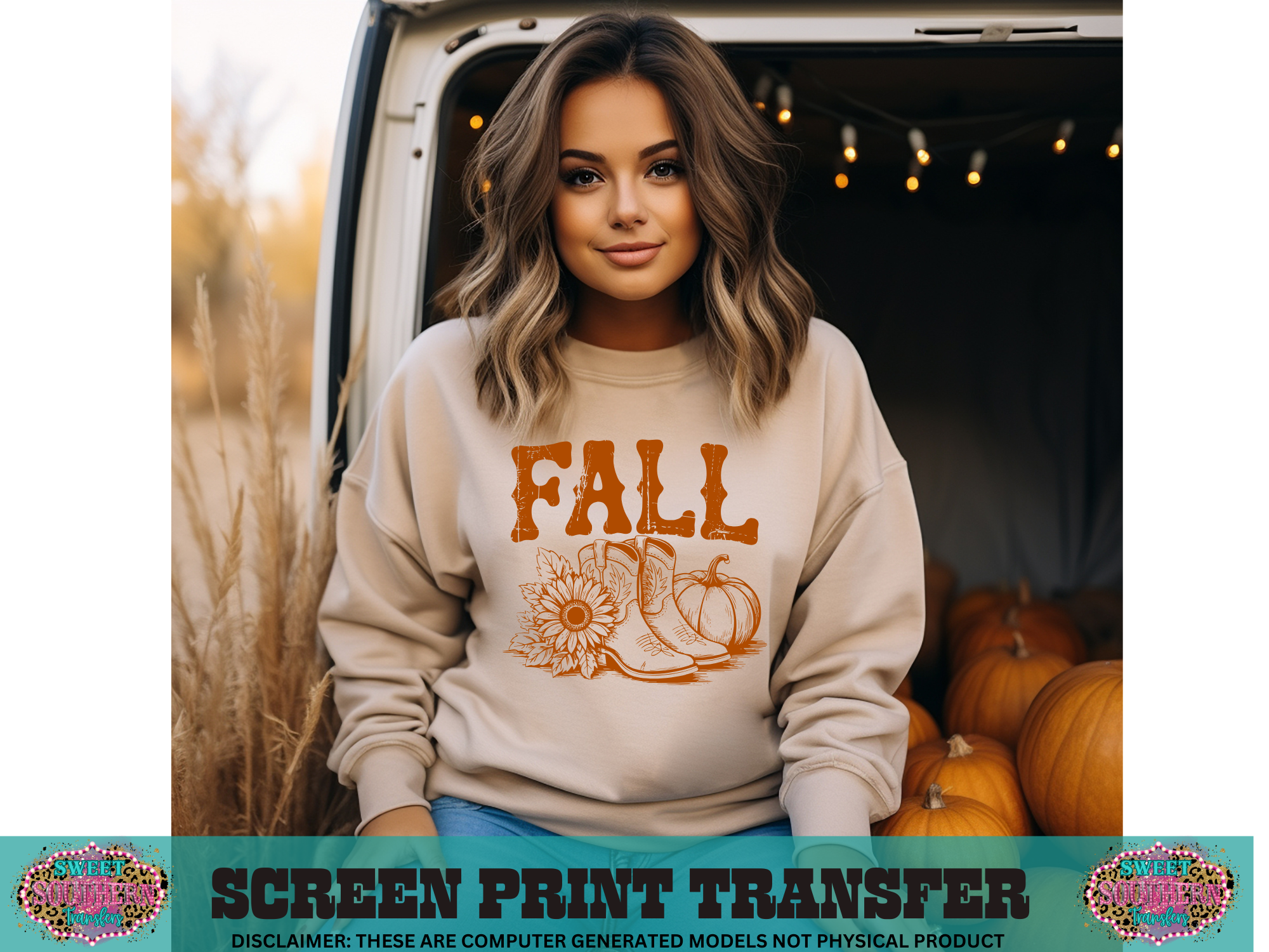 SINGLE COLOR SCREEN PRINT - FALL BOOTS (BROWN)