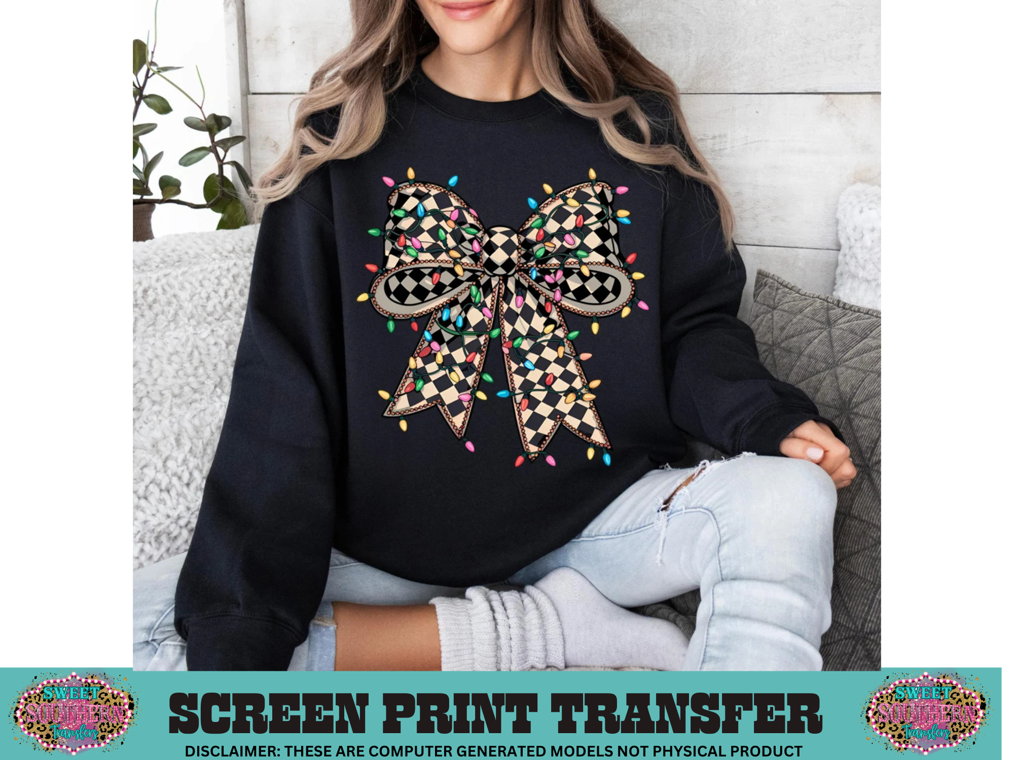 FULL COLOR SCREEN PRINT  - CHECKERED LIGHTS