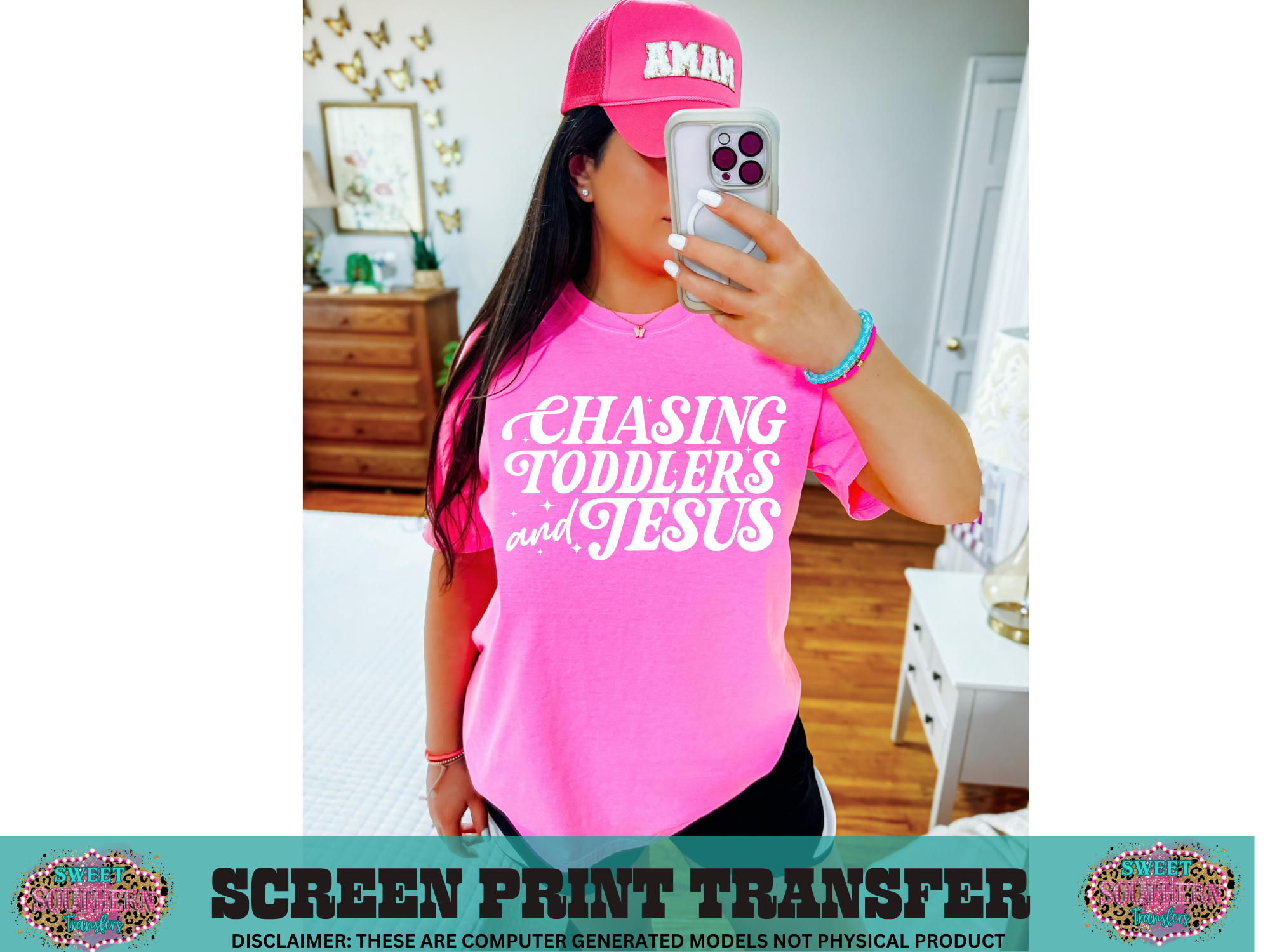 SINGLE COLOR SCREEN PRINT - CHASING TODDLER