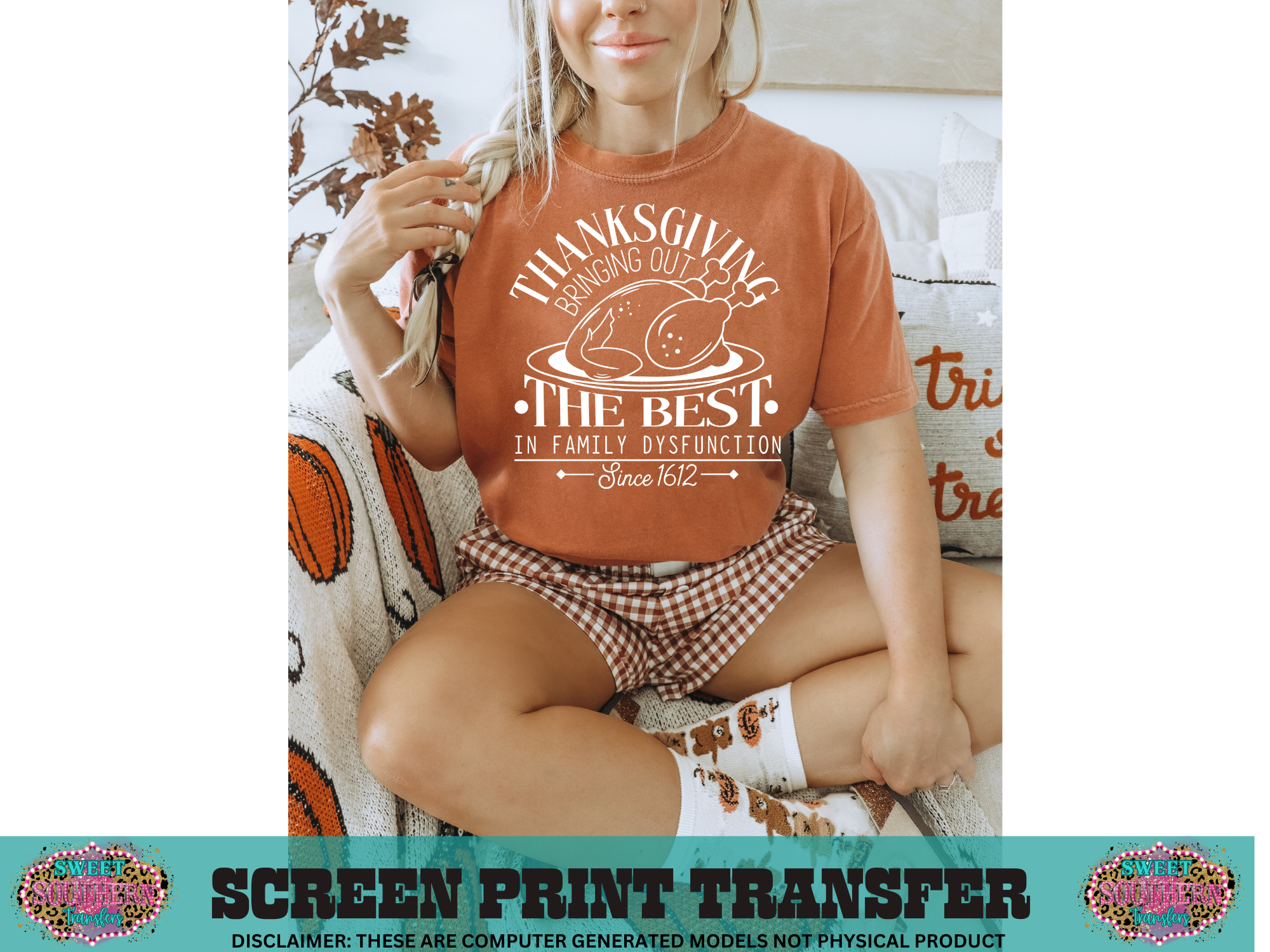 SINGLE COLOR SCREEN PRINT - THANKSGIVING WHITE
