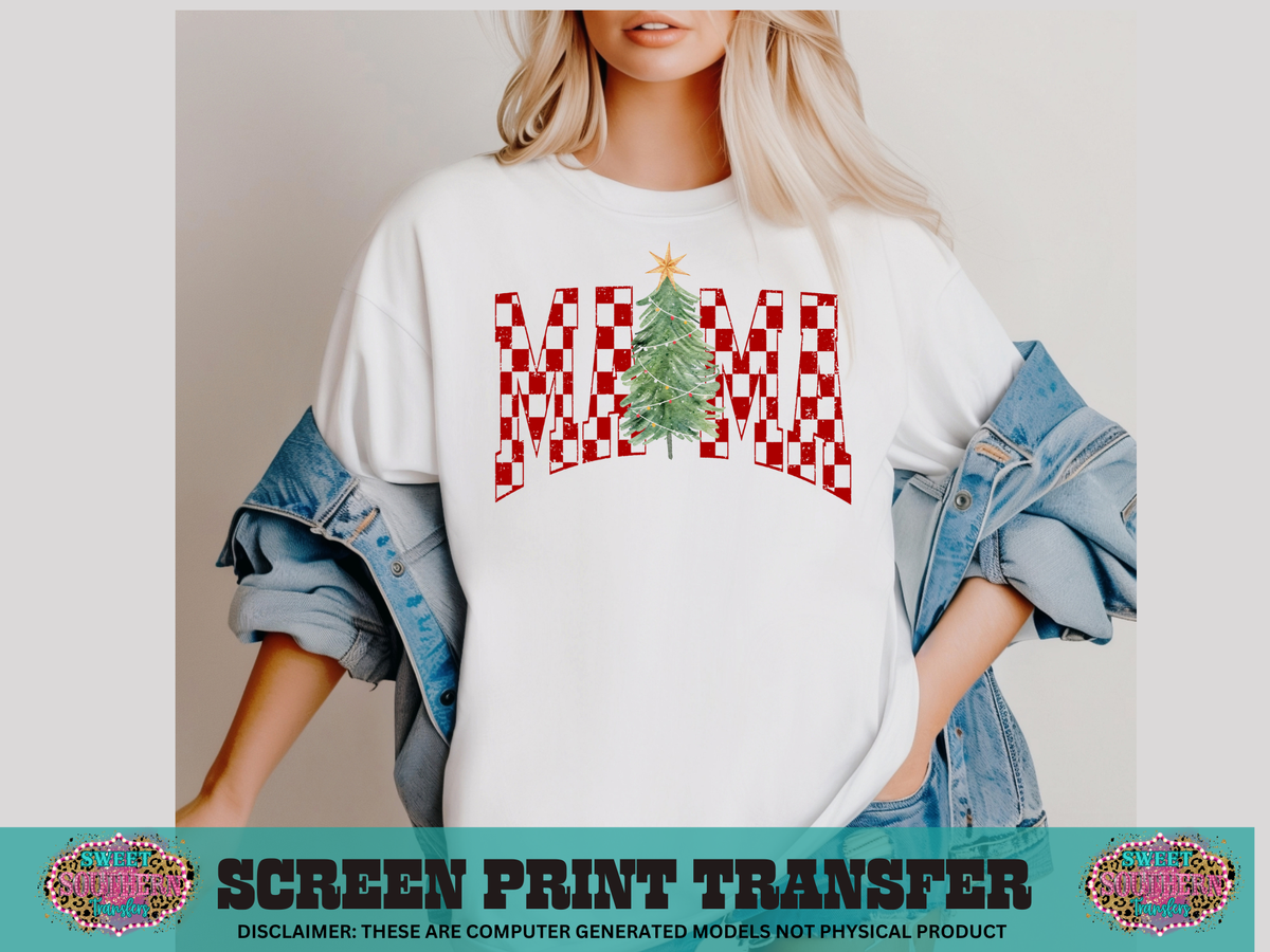 FULL COLOR SCREEN PRINT  - MAMA CHRISTMAS TREE