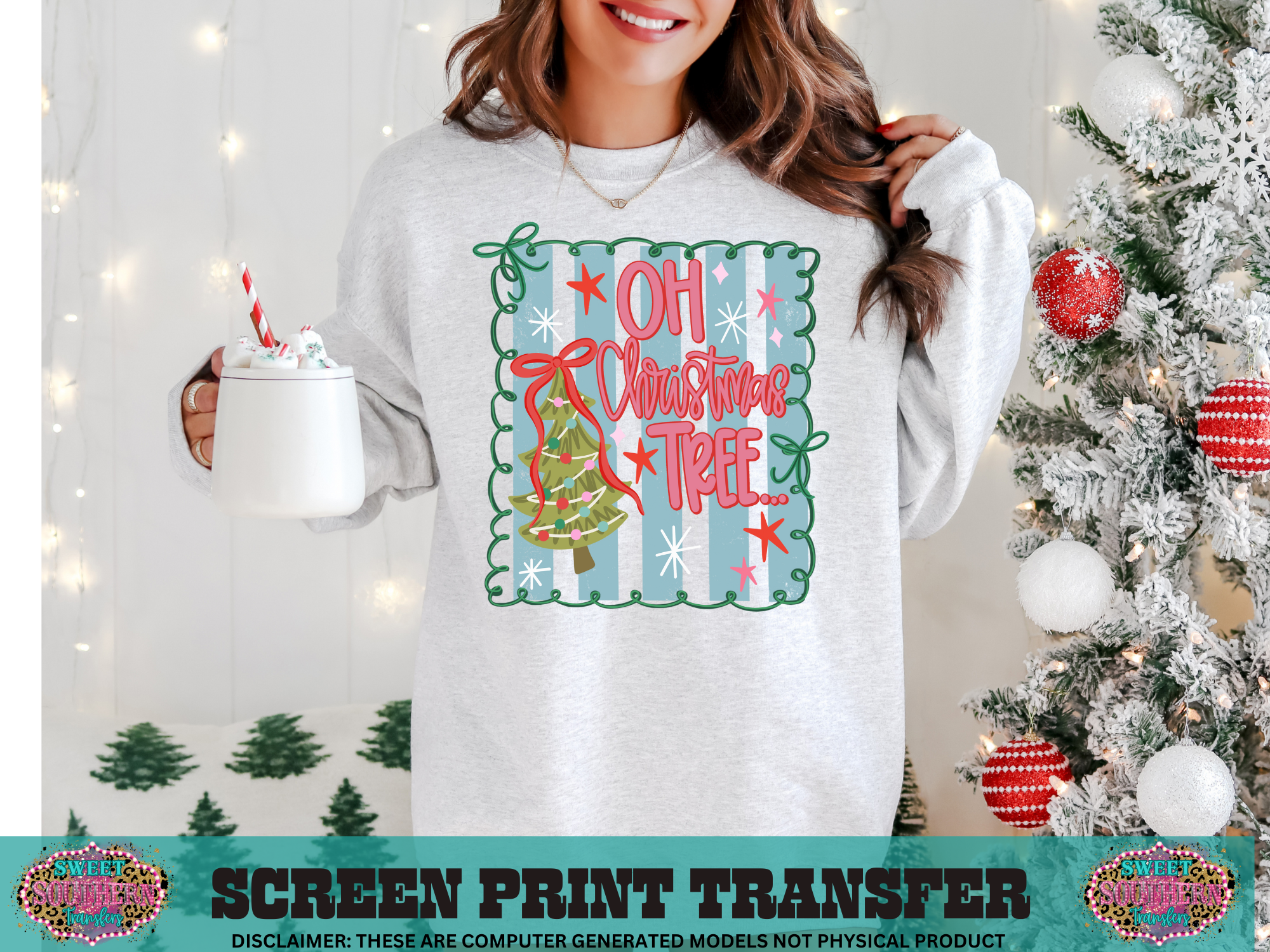 FULL COLOR SCREEN PRINT  - OH CHRISTMAS TREE