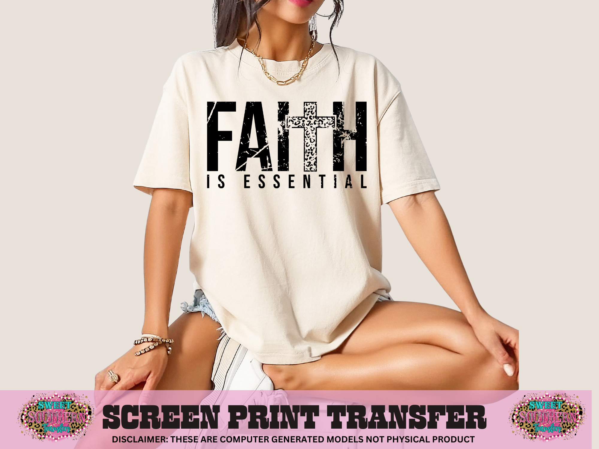 SINGLE COLOR SCREEN PRINT TRANSFER   - FAITH CHEETAH