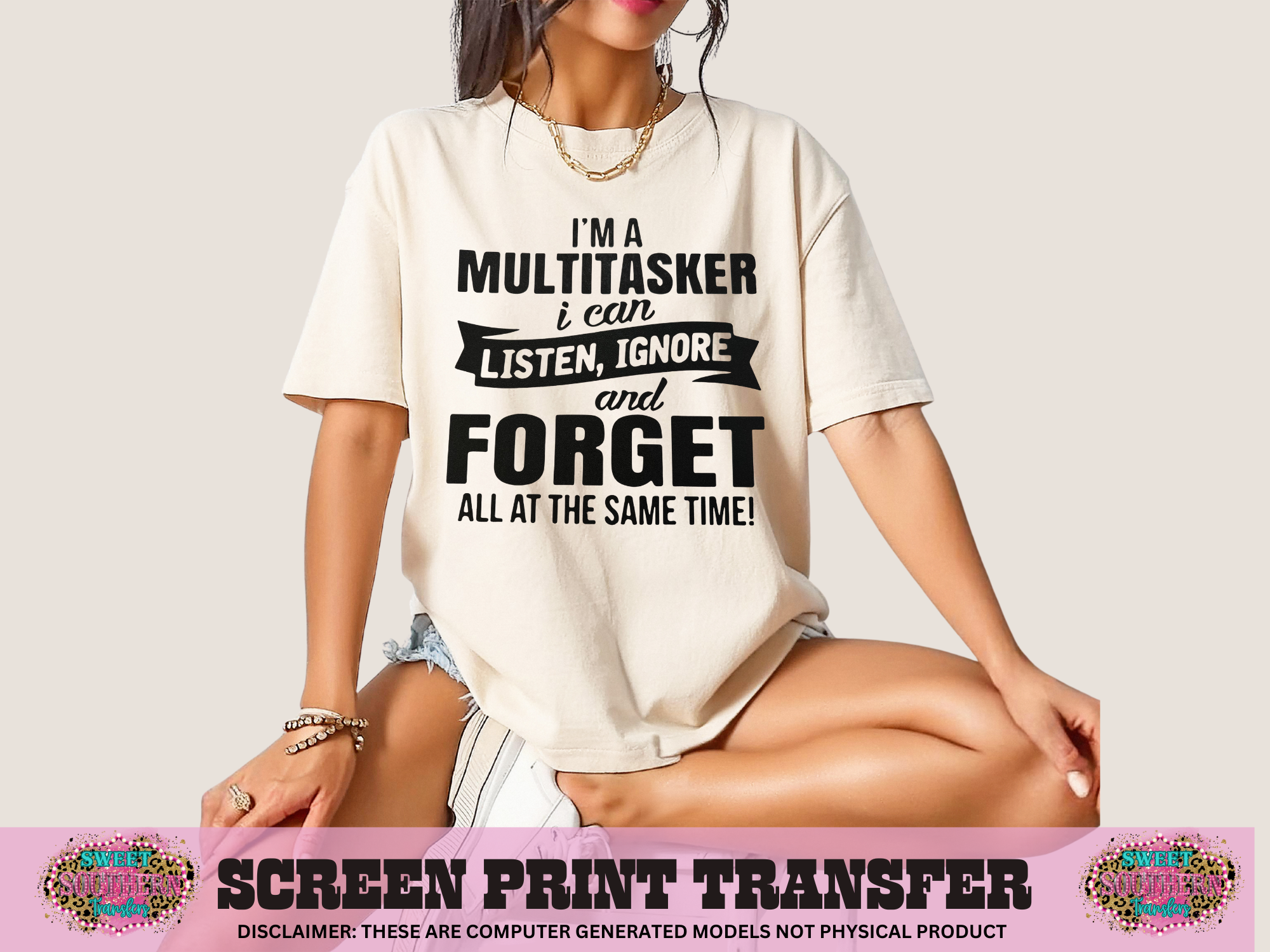 SINGLE COLOR SCREEN PRINT - I'M A MULTITASTER