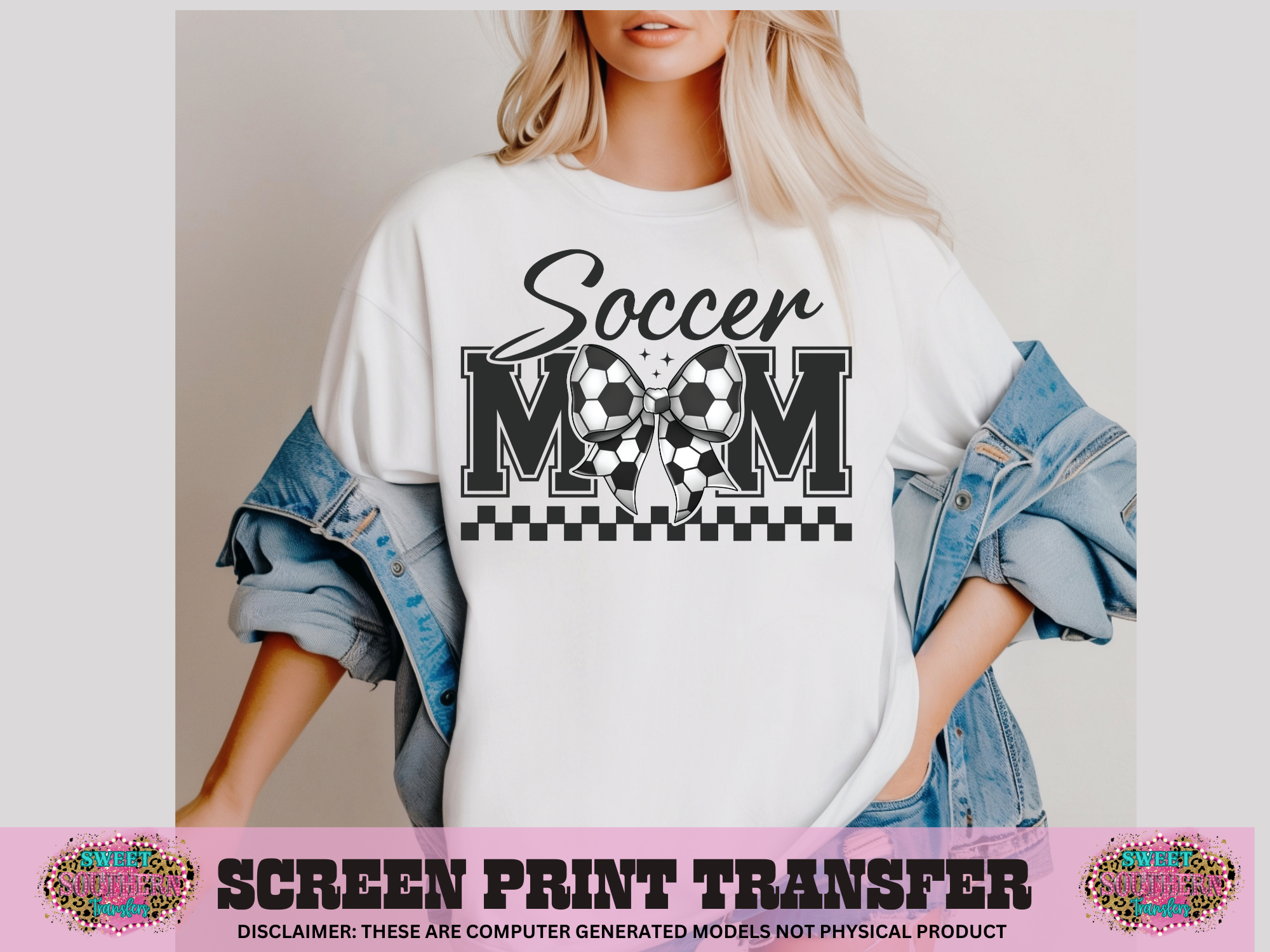 SINGLE COLOR SCREEN PRINT TRANSFER   - SOCCER MOM