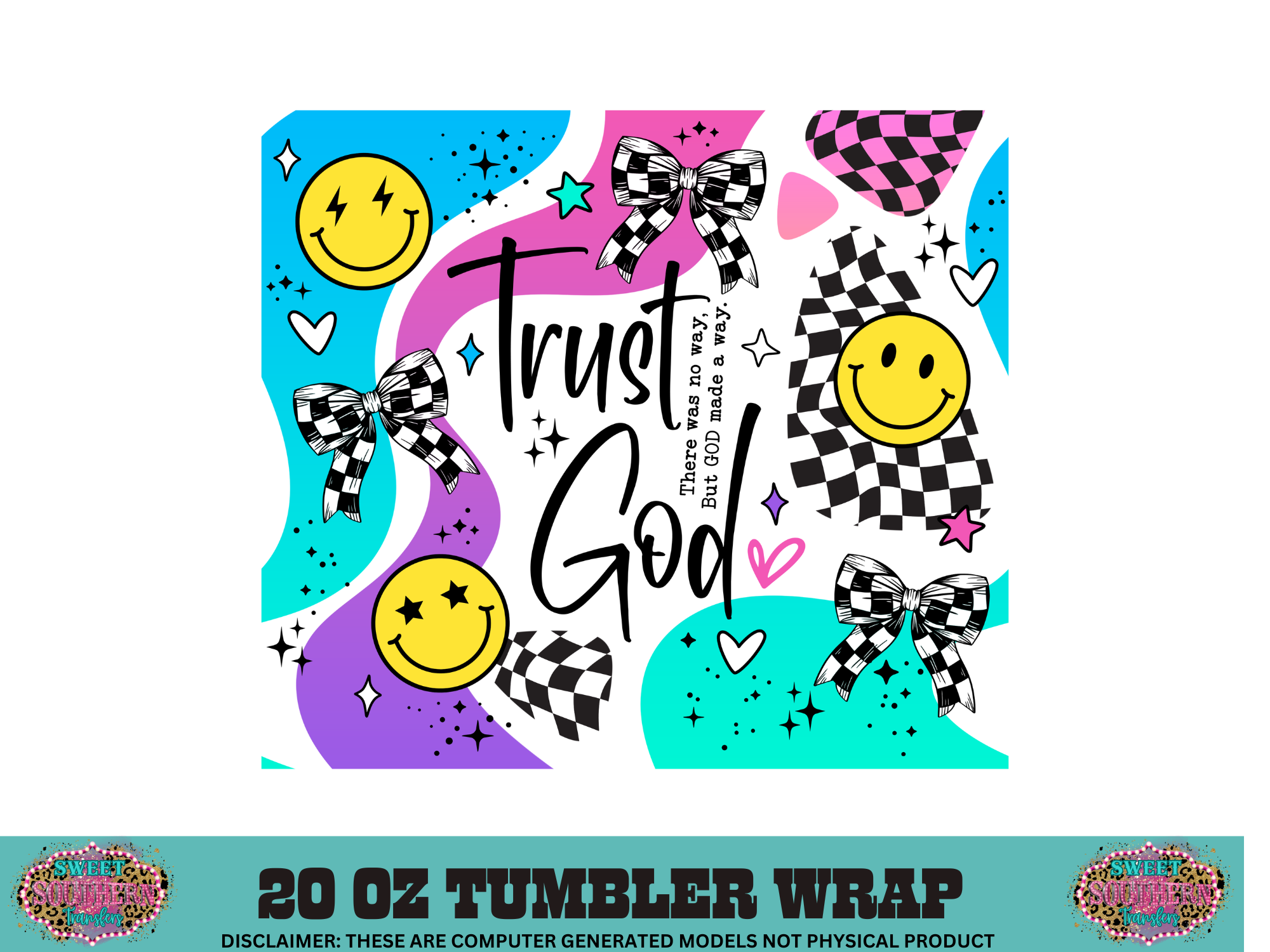 20 OZ SUBLIMATION TUMBLER WRAP - TRUST IN GOD