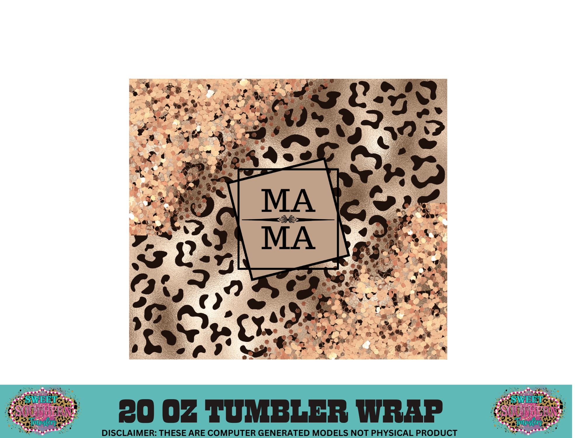 20 OZ SUBLIMATION TUMBLER WRAP - MAMA CHEETAH