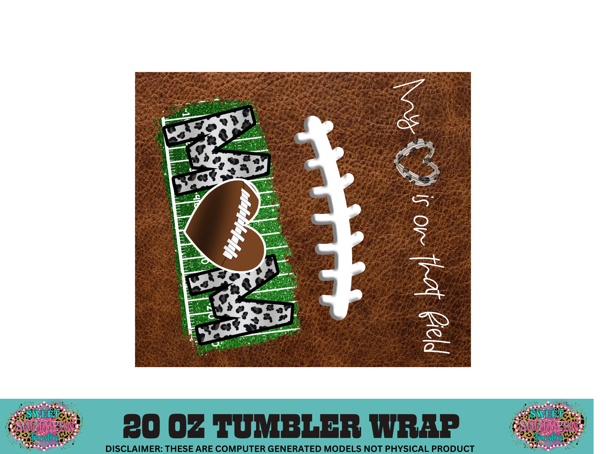20 OZ SUBLIMATION TUMBLER WRAP - FOOTBALL MOM