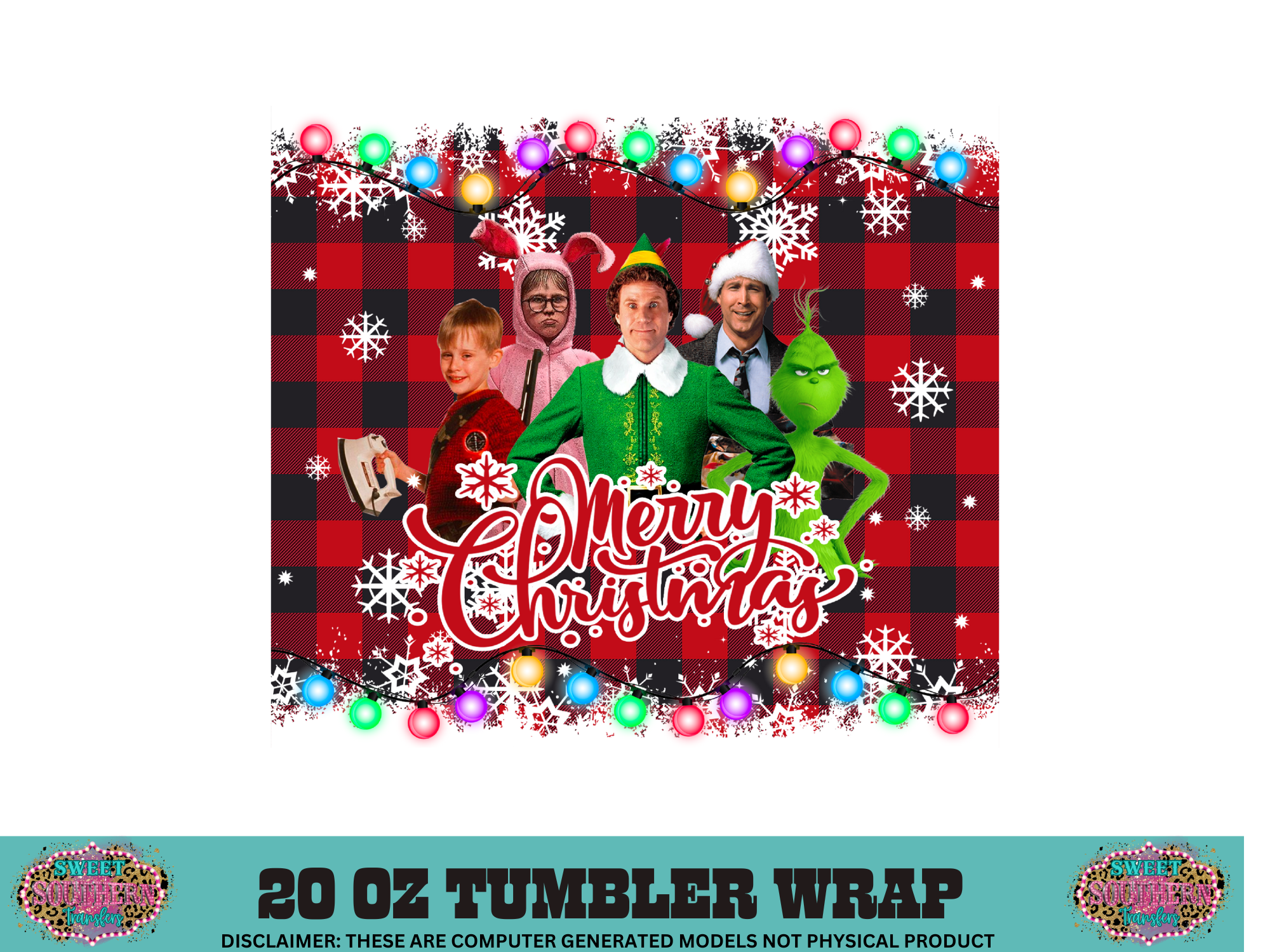 20 OZ SUBLIMATION TUMBLER WRAP - MERRY CHRISTMAS FRIENDS