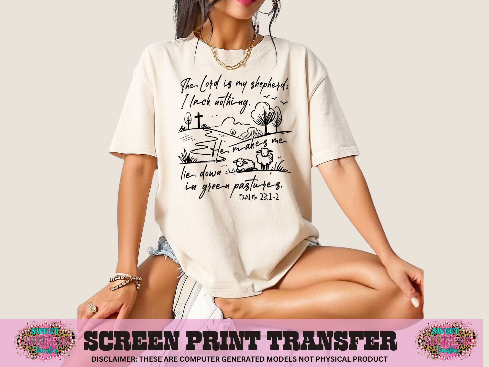 SINGLE COLOR SCREEN PRINT - THE LORD IS MY SHEPHARD