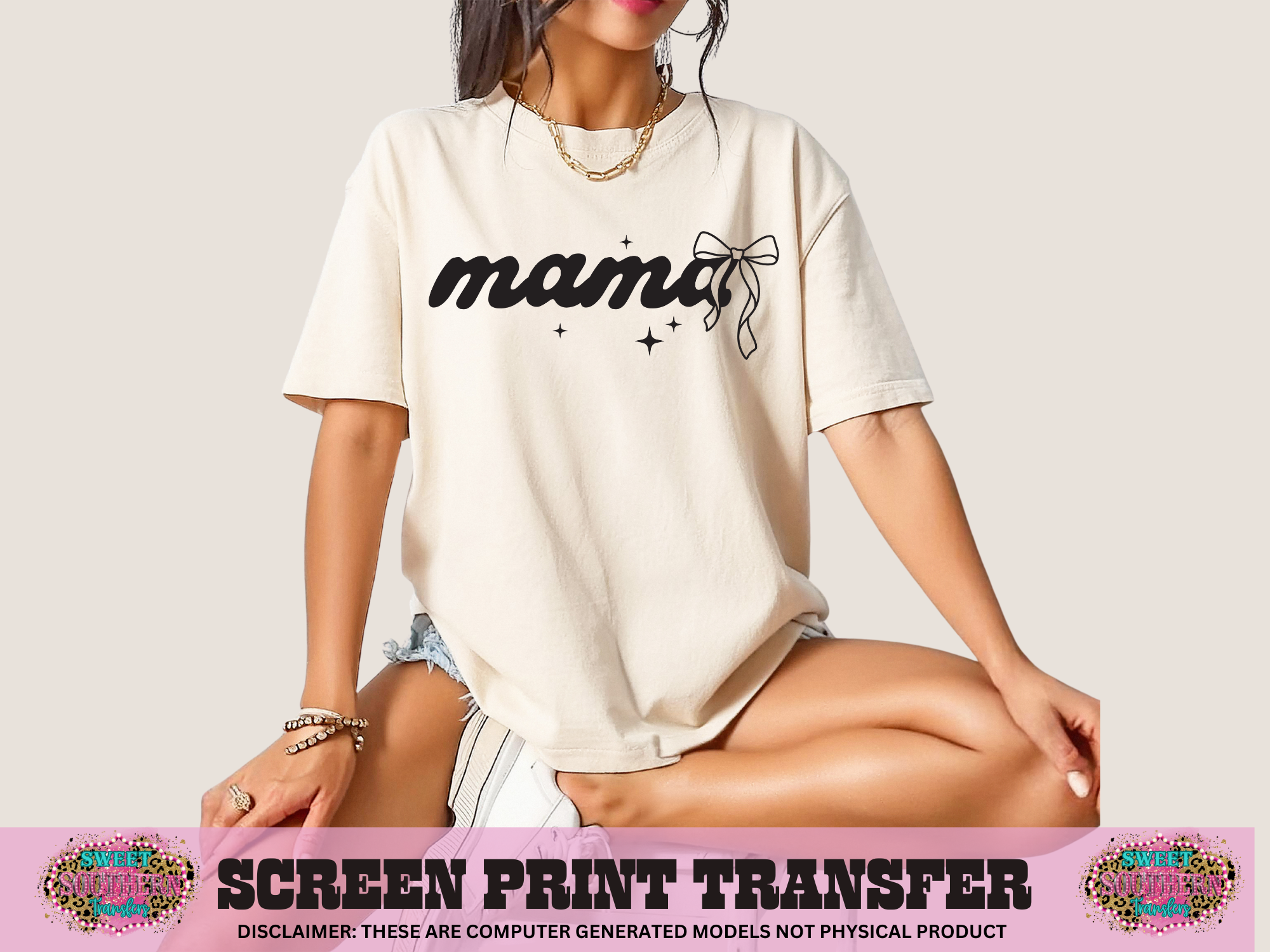 WHOLESALE SINGLE COLOR SCREEN PRINT - MAMA BOW
