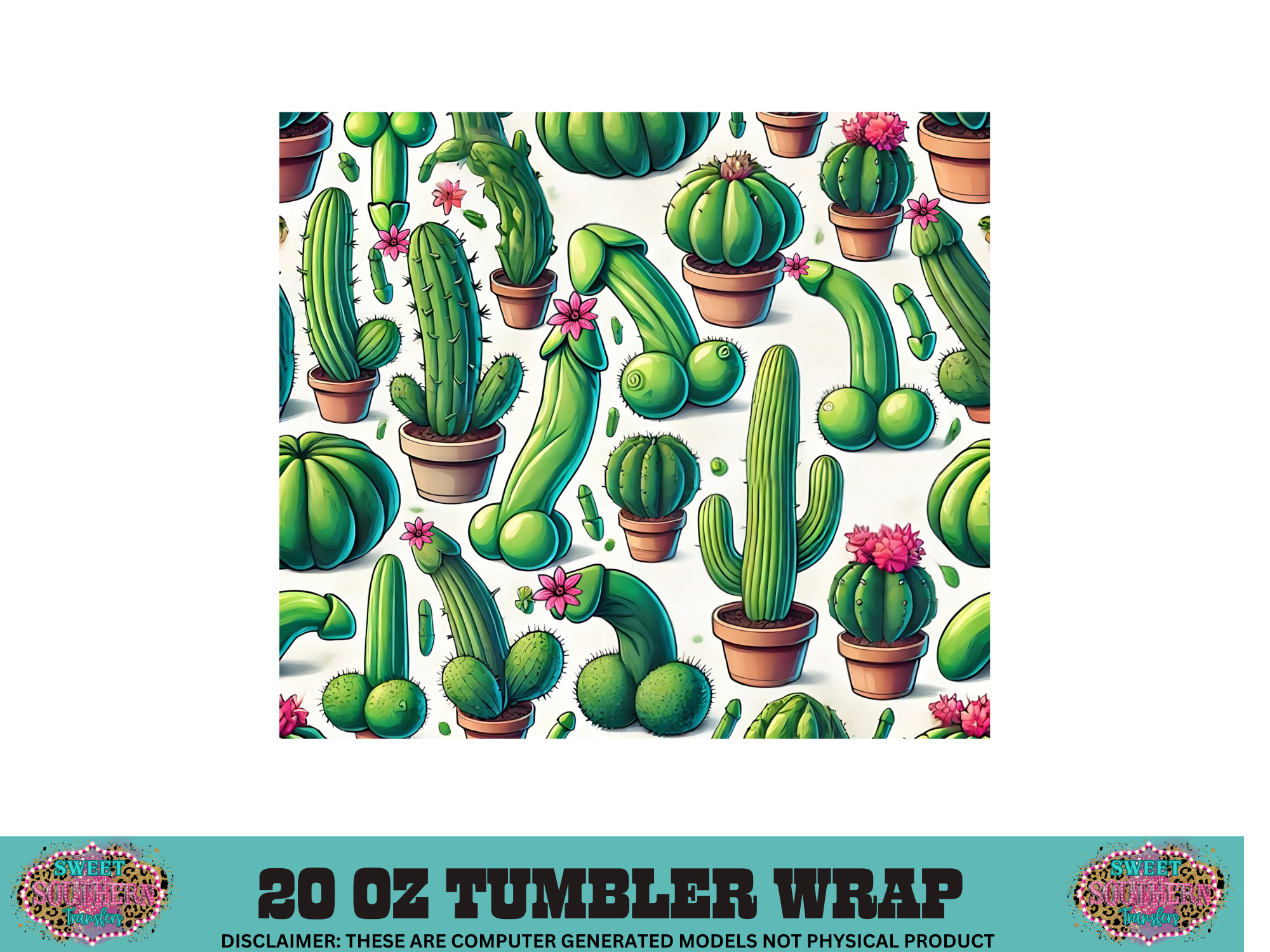 20 OZ SUBLIMATION TUMBLER WRAP - CACTUS