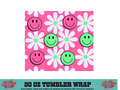 20 OZ SUBLIMATION TUMBLER WRAP - SMILEY DAISIES