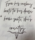 SINGLE COLOR SCREEN PRINT - FROM HER COWBOYS (BROWN)