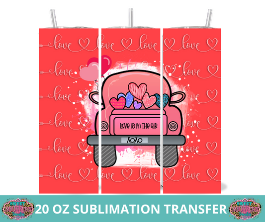 20 OZ SUBLIMATION TUMBLER WRAP -  LOVE IS IN THE AIR