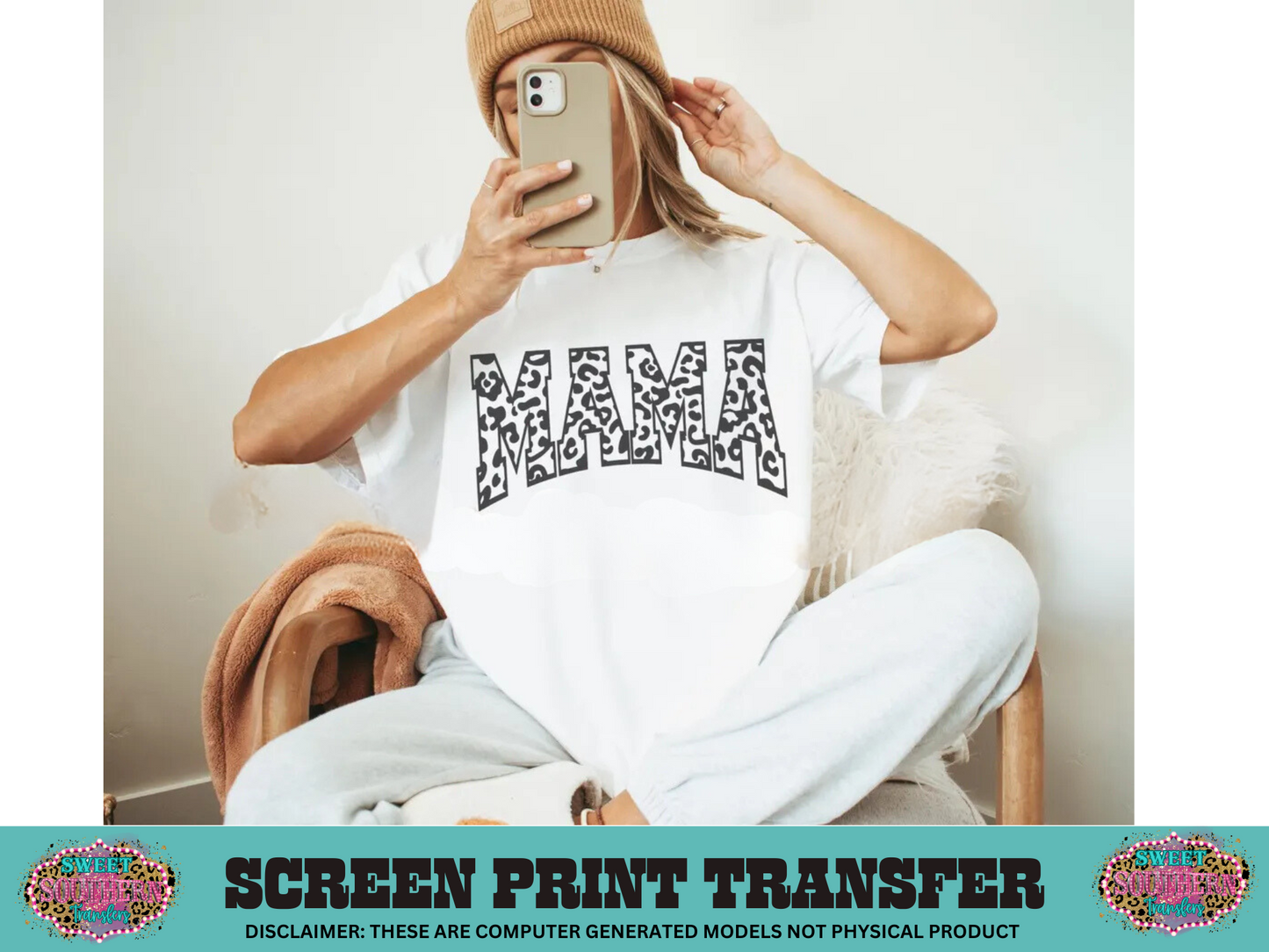 SINGLE COLOR SCREEN PRINT TRANSFER   -  MAMA CHEETAH VARISTY