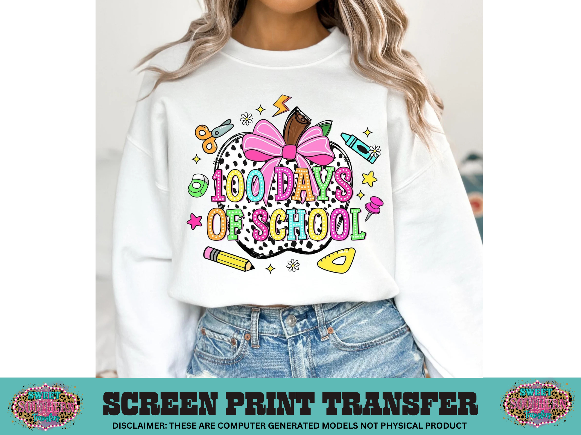 FULL COLOR SCREEN PRINT  - 100 DAYS OF SCHOOL