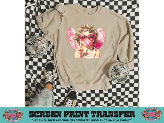 FULL COLOR SCREEN PRINT  - CUPID PEACE SIGN