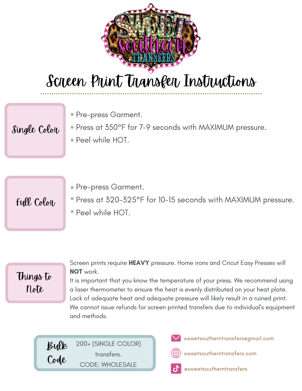 Transfer Instructions