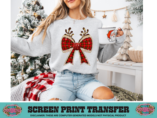 FULL COLOR SCREEN PRINT - CHRISTMAS BOW