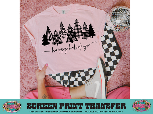 SINGLE COLOR SCREEN PRINT   - HAPPY HOLIDAYS