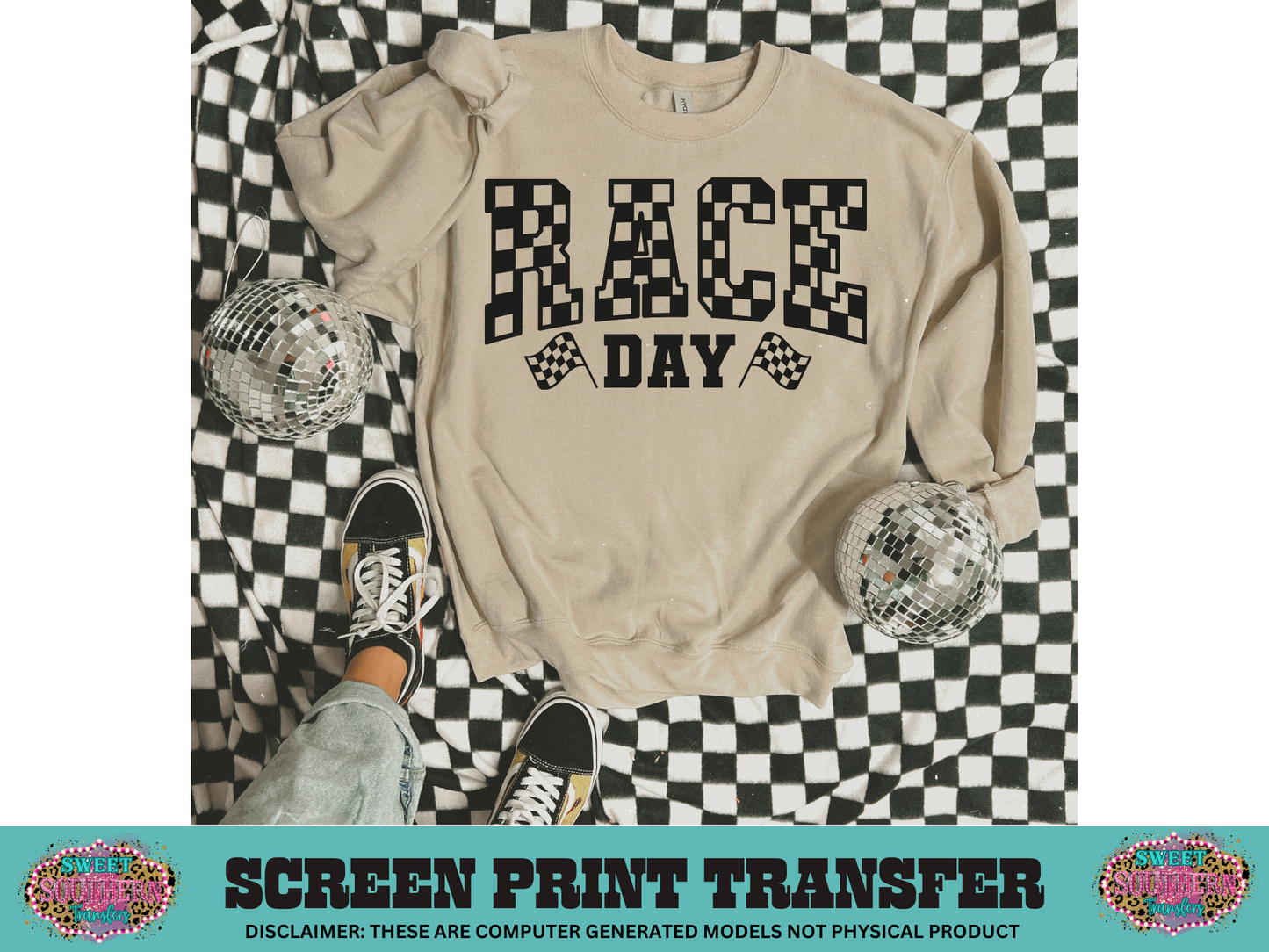 SINGLE COLOR SCREEN PRINT   - RACE DAY