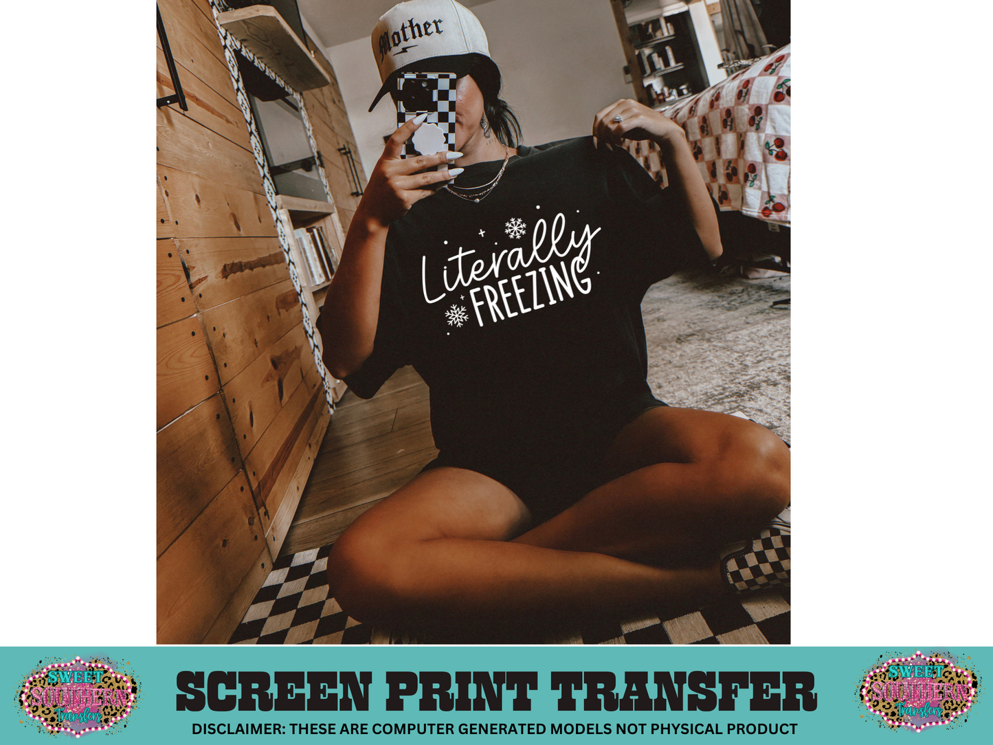 SINGLE COLOR SCREEN PRINT   - LITERALLY FREEZING