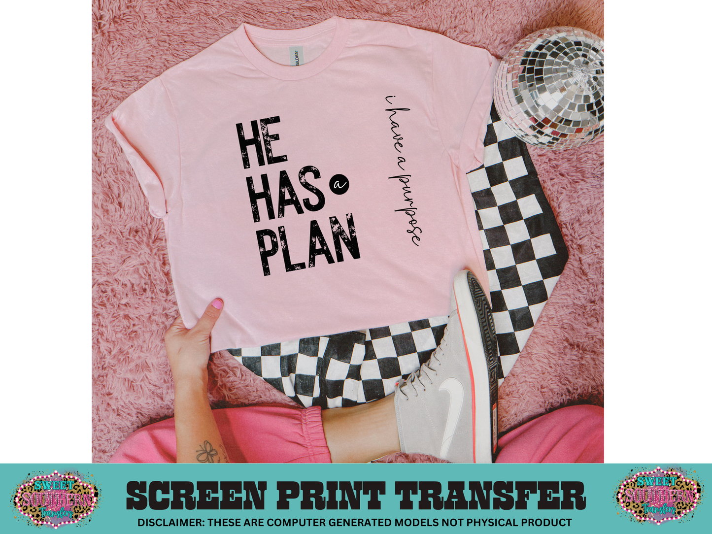 SINGLE COLOR SCREEN PRINT   - HE HAS A PLAN