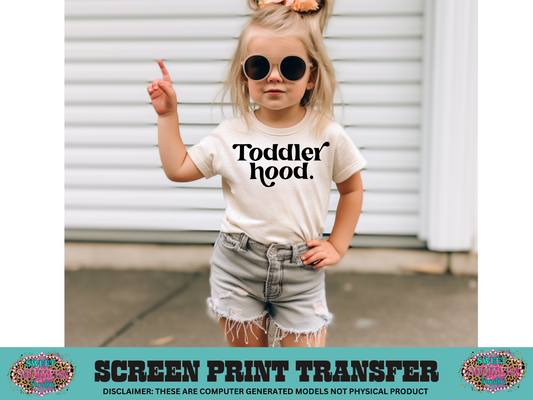 SINGLE COLOR SCREEN PRINT   - TODDLER HOOD