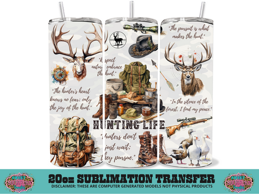 20oz SUBLIMATION TRANSFER - HUNTING LIFE