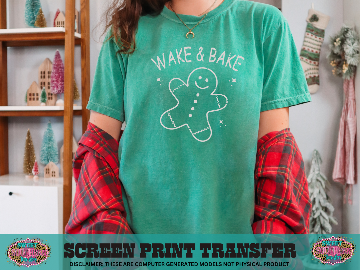 SINGLE COLOR SCREEN PRINT TRANSFER - WAKE AND BAKE