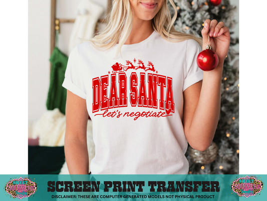 SINGLE COLOR SCREEN PRINT   - DEAR SANTA