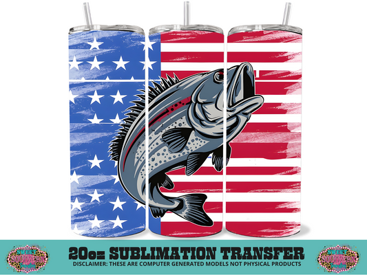 20oz SUBLIMATION TRANSFER - AMERICAN FISH