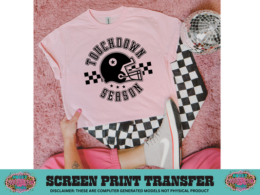 SINGLE COLOR SCREEN PRINT   - TOUCHDOWN SEASON CHECKERED