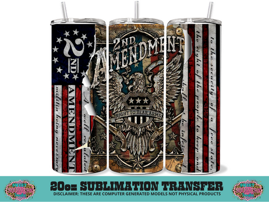 20oz SUBLIMATION TRANSFER - 2ND AMENDMENT